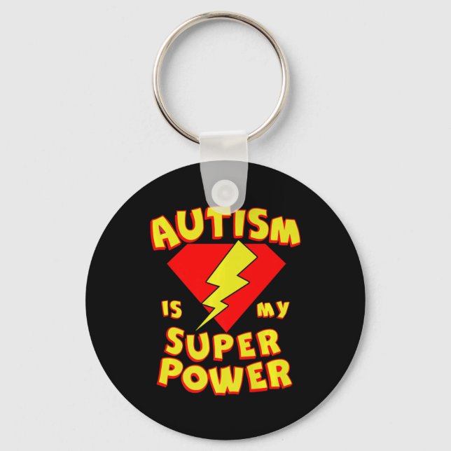 Autismus ist mein Super-Power Superhero Autism Awa Schlüsselanhänger (Vorderseite)