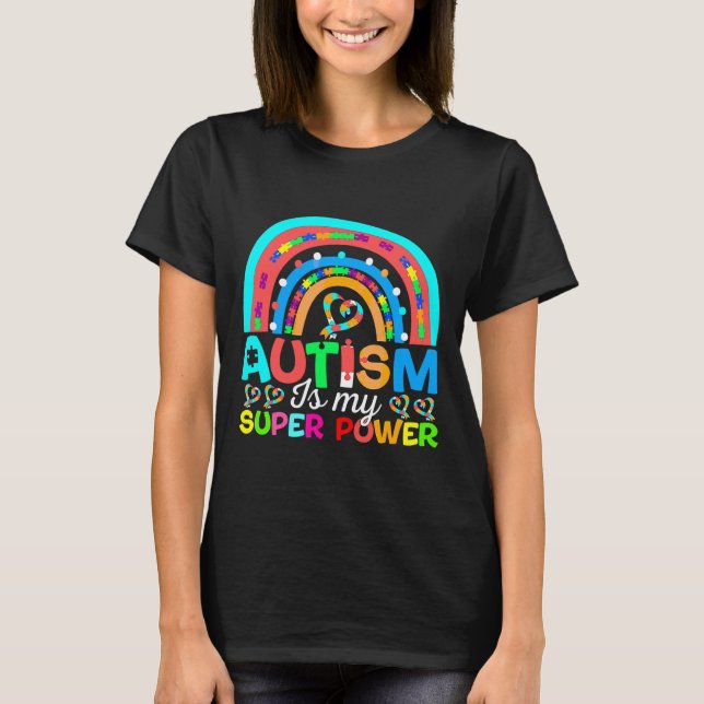 Autismus ist mein Super-Power und Puzzle Autismus  T-Shirt (Vorderseite)