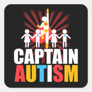 Autismus ist mein Superheld-Superheld-Bewusstsein Quadratischer Aufkleber