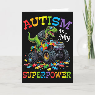 Autismus ist mein Superkraft-LKW-Dinosaurier Brüll Karte