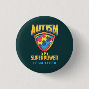 Autismus ist mein Superkraft-Puzzleteam-Name Benut Button