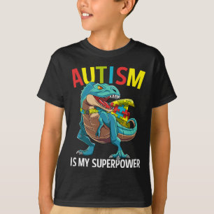 Autismus ist meine Superkraft Dinosaurier-Puzzlete T-Shirt