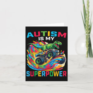 Autismus ist meine Supermacht Dino T Rex Monster T Karte