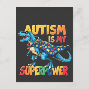 Autismus ist meine Supermacht Dinosaurier Autismus Ankündigungspostkarte