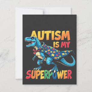 Autismus ist meine Supermacht Dinosaurier Autismus Mitteilungskarte