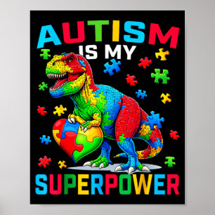 Autismus ist Superkraft Autismus-Bewusstsein Dinos Poster