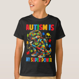 Autismus ist Superkraft Dino T Rex Puzzle Autismus T-Shirt