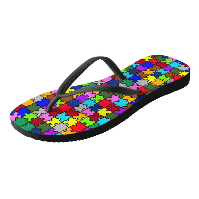 Autismus jigsaw flip flops (Schrägansicht)