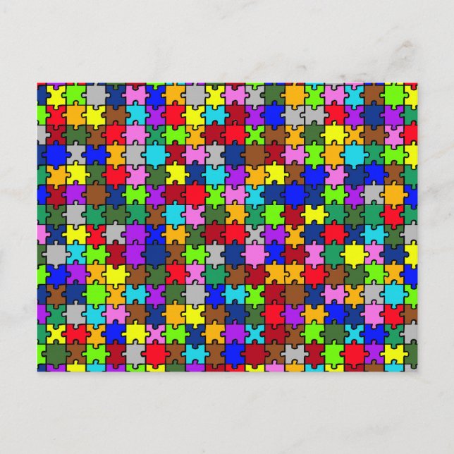 Autismus jigsaw postkarte (Vorderseite)