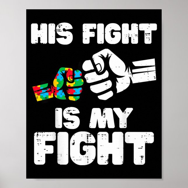 Autismus Kampf ist Kampf Asd-Bewusstsein Vater Mut Poster (Vorne)