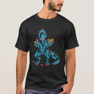 Autismus Kinder Rex Dino Kostüm Herz Dinosaurier P T-Shirt