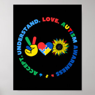 Autismus-Kinder Superhelden Sonnenblume Friedensha Poster