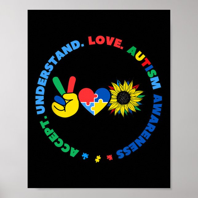 Autismus-Kinder Superhelden Sonnenblume Friedensha Poster (Vorne)
