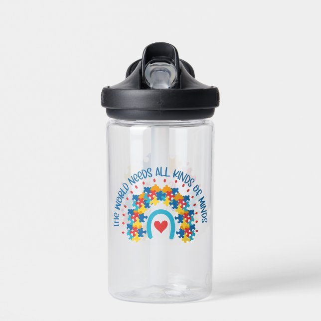 Autismus-Kinder Wasserflasche (14 oz) Trinkflasche (Vorne)
