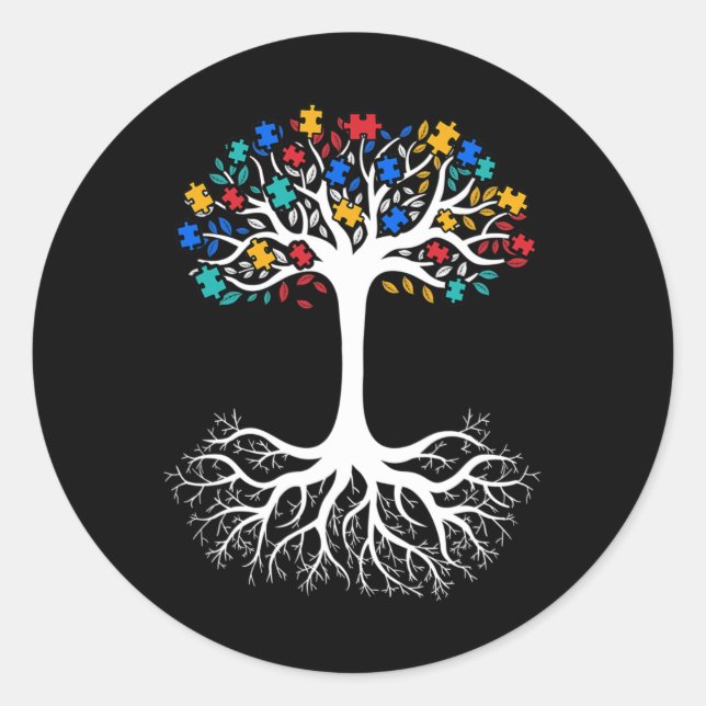 Autismus kommt nicht mit einem manuellen Behindert Runder Aufkleber (Vorderseite)