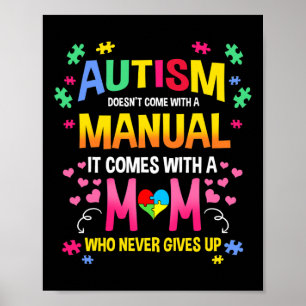 Autismus kommt nicht mit einer manuellen Autismus- Poster