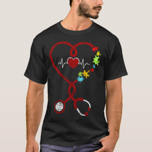 Autismus Krankenschwester Puzzle Stethoskop Kosten T-Shirt