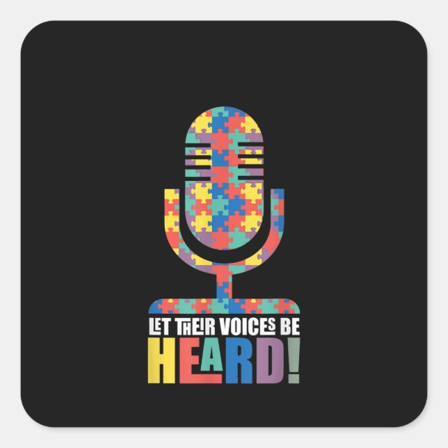 Autismus| Lass ihrer Stimme Gehört Autismus Stimme Quadratischer Aufkleber (Vorderseite)