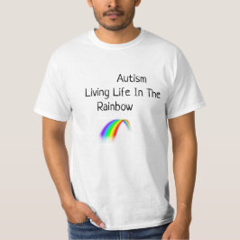 Autismus-lebendes Leben im Regenbogen-T - Shirt