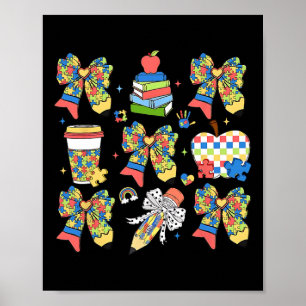 Autismus Lehrer Coquette Bow Puzzle Pencils Autism Poster