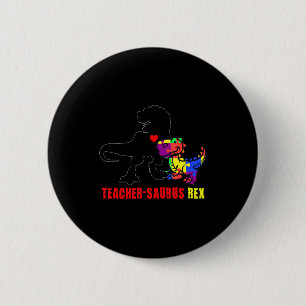 Autismus-Lehrer Dinosaurier LehrerSaurus Rex Tier Button
