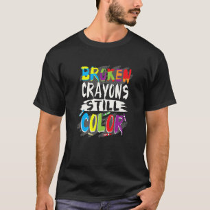 Autismus-Lehrer Gebrochene Buntstifte Farbe Autism T-Shirt