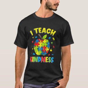 Autismus-Lehrer Ich lehre Freundlichkeit Apfel-Puz T-Shirt