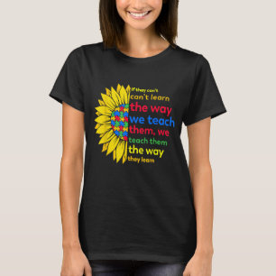 Autismus Lehrer lernen autistische Sonnenblumen T-Shirt
