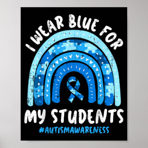 Autismus-Lehrer tragen Blau für Schüler ASD-Bewuss Poster