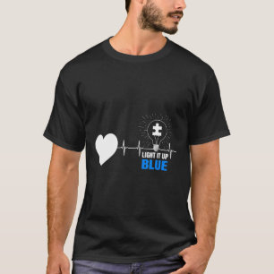 Autismus-Licht Es Blaues Herzschlag Autismus Gesch T-Shirt