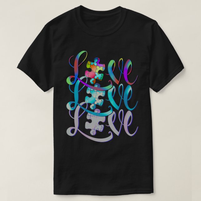 Autismus Liebe Puzzle Autismus Tag T-Shirt (Design vorne)