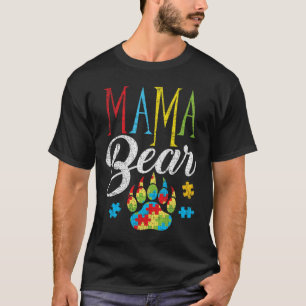 Autismus Mama Bär Puzzle Teil Kind Grunge Autisti T-Shirt
