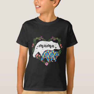 Autismus Mama Bear Mama Liebe Unterstützung Kinder T-Shirt
