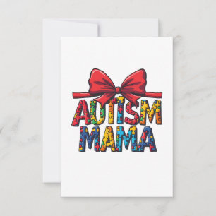 Autismus Mama Bow Coquette Mama Autismus Bewusstse Dankeskarte