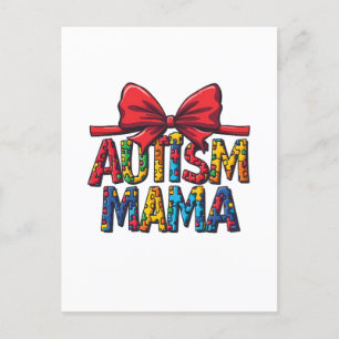 Autismus Mama Bow Coquette Mama Autismus Bewusstse Postkarte