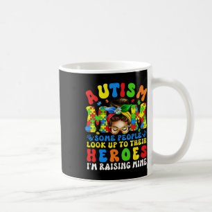Autismus-Mama erzieht Helden Groovy Autismus-Bewus Kaffeetasse