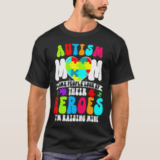 Autismus Mama Groovy Herz Puzzle Autismus Bewussts T-Shirt