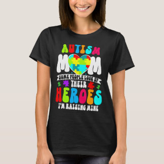 Autismus Mama Groovy Herz Puzzle Autismus Bewussts T-Shirt