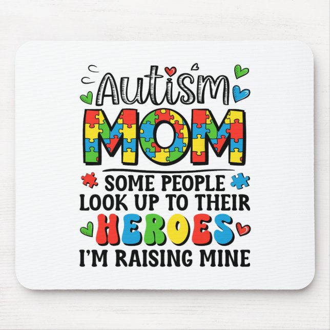Autismus Mama Hero Groovy Autismus Bewusstsein Mousepad (Vorne)