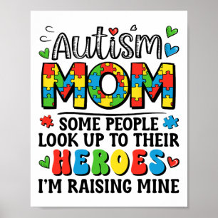 Autismus Mama Hero Groovy Autismus Bewusstsein Poster