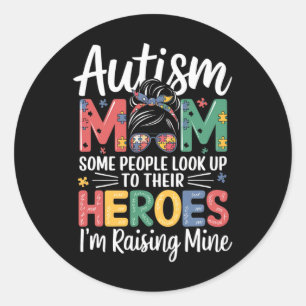 Autismus Mama Hero Puzzle Piece Design Autismus Runder Aufkleber