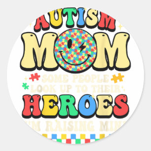 Autismus Mama Hero Puzzle Stücke im April Wir Runder Aufkleber