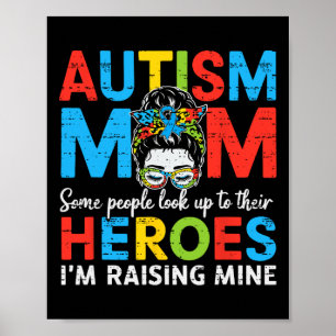 Autismus Mama Heroes Funny Autismus Sensibilisieru Poster