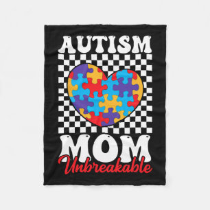 Autismus Mama Herz Puzzle Mutter Sohn Autismus Fleecedecke