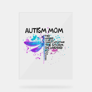 Autismus Mama I Bin The Storm Shirt, Dragonfly Shi Acrylschild