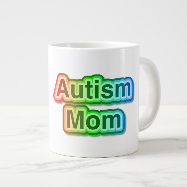 Autismus Mama Jumbo Geschenk Tasse (Vorderseite Rechts)