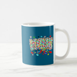 Autismus-Mama Leopard-Schecken-Puzzleteil-Bogen Kaffeetasse