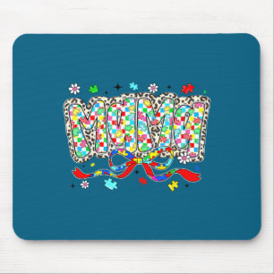 Autismus-Mama Leopard-Schecken-Puzzleteil-Bogen Mousepad