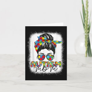 Autismus Mama Life Messy Bun gebleicht Mütter Tag Karte