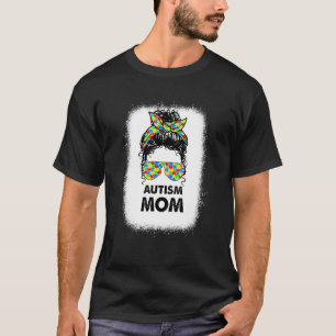 Autismus-Mama Lockiger Unordentlicher Dutt Autismu T-Shirt